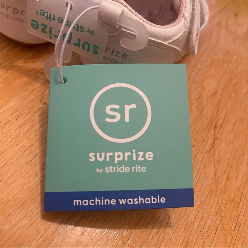 Surprize by Stride Rite “Kellyn” Infant Sandals White/Silver Sparkle